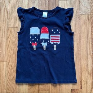 Gymboree Patriotic Popsicles Shirt 100% Cotton Navy size 6